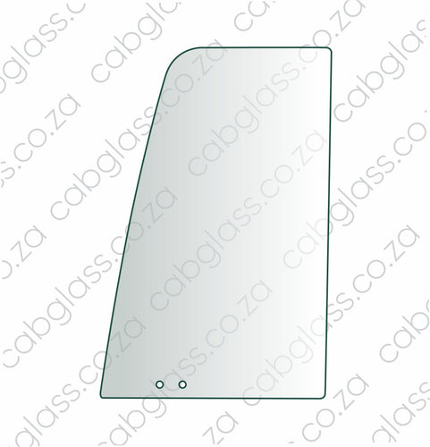 Door front slider glass with holes at bottom for CAT excavator