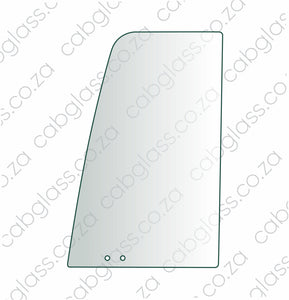 Door front slider glass with holes at bottom for CAT excavator