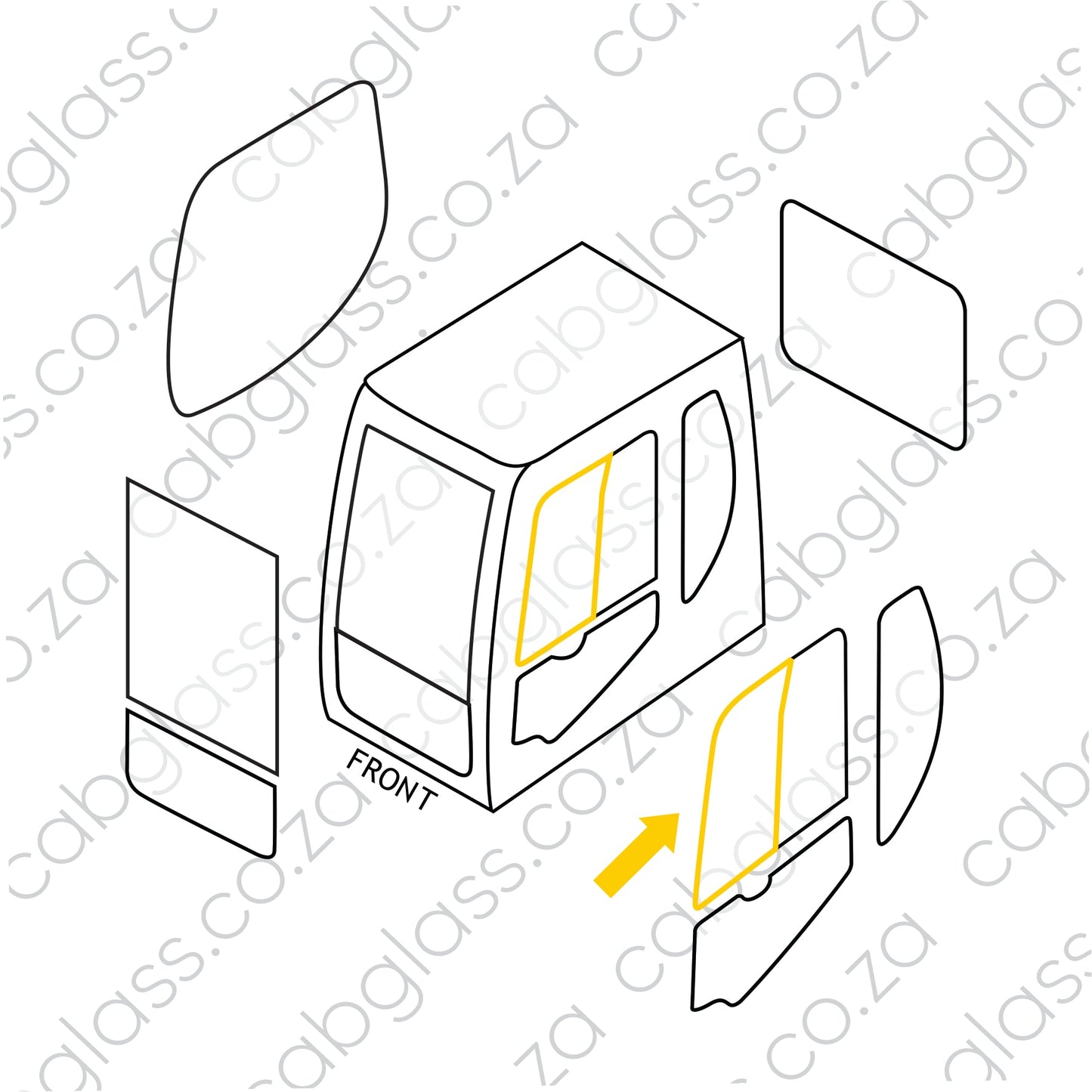 DOOR FRONT SL | DOOSAN EXCAVATOR DX DASH-2