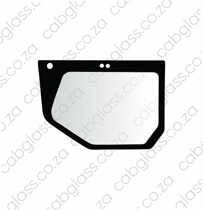 Door lower glass with three holes at the top