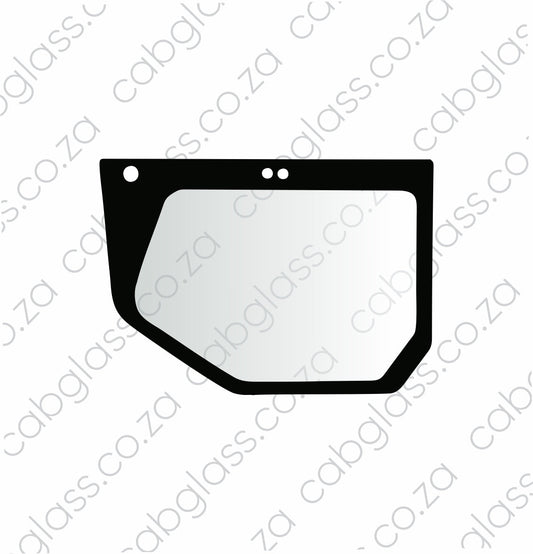 Door lower glass with three holes at the top