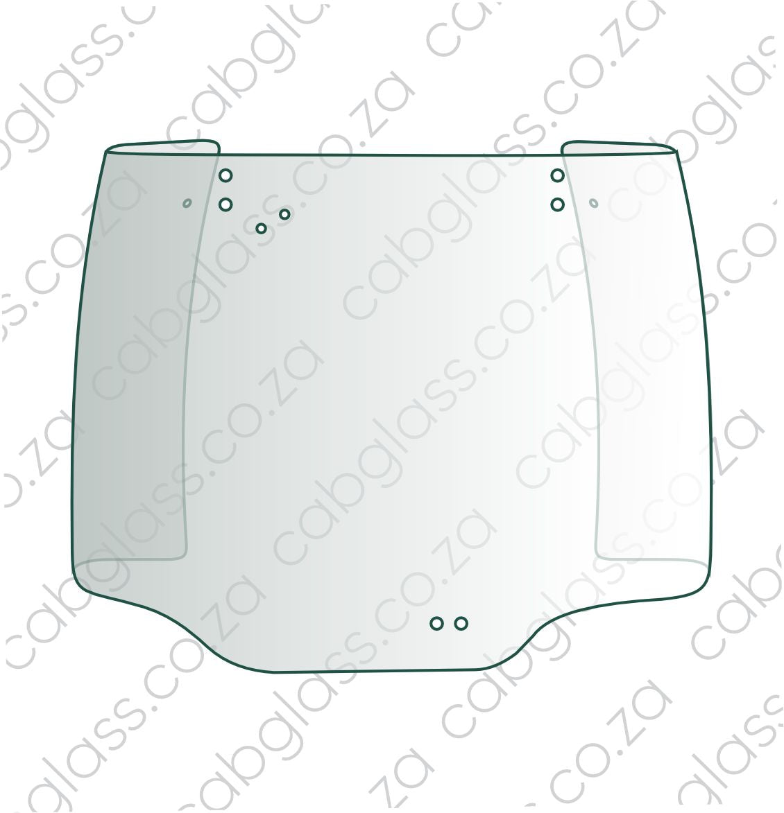 REAR CAB GLASS UPPER | MASSEY FERGUSON TRACTOR 8600, 8700 SERIES
