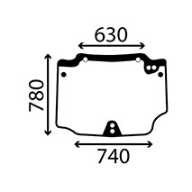 REAR CAB GLASS | NEW HOLLAND TRACTOR TN-DA, -FA, -NA, -SA, -VA