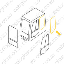 Load image into Gallery viewer, Rear quarter glass, Deere excavator, 101352, 4651657
