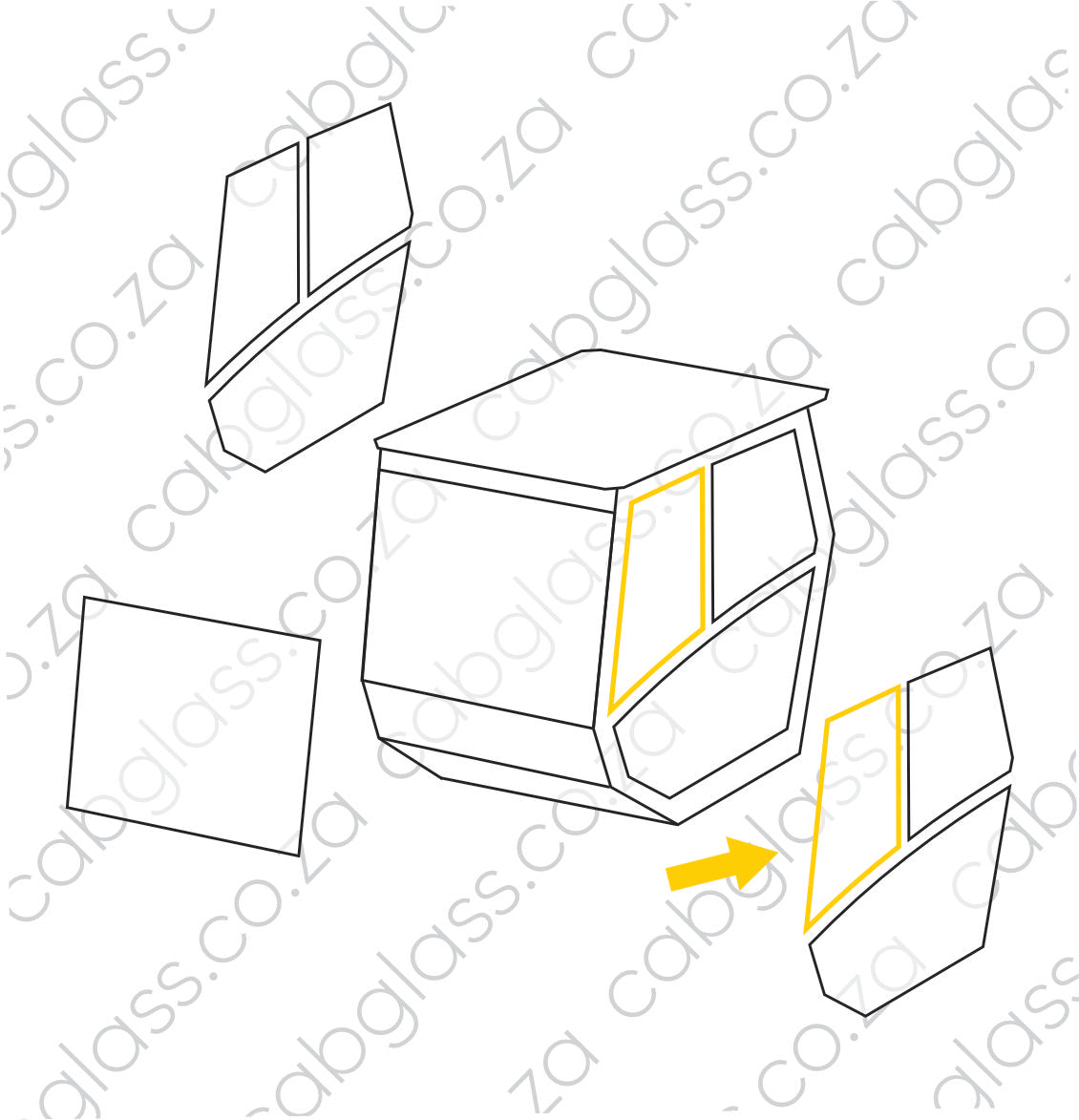 DOOR UPPER FRONT LH | HAMM ROLLER 3000 SER