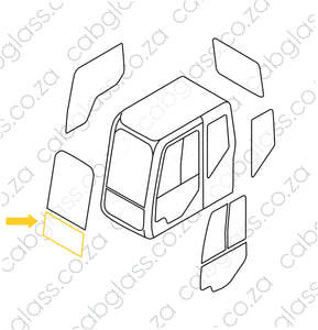 Cab sketch of windscreen lower, Case excavator CX C-series, KHN25610, LQ50C01301S001, LQ02C01301S001, 125989