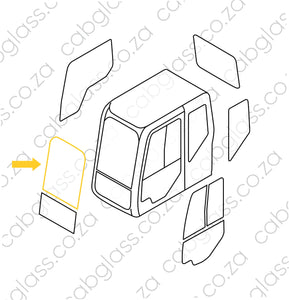 Cab sketch of windscreen upper, Case excavator CX C-series, KHN25620, LQ50C00002S002