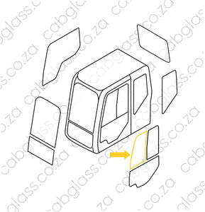 Cab sketch of door front slider,Case excavator CX C-series, KHN15400