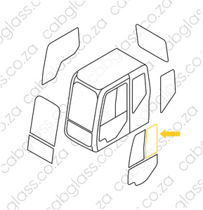 Cab sketch of door rear slider for Case excavator CX B series