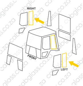 REAR OF DOOR GLASS L=R | CAT TLB C-SER BACKHOE