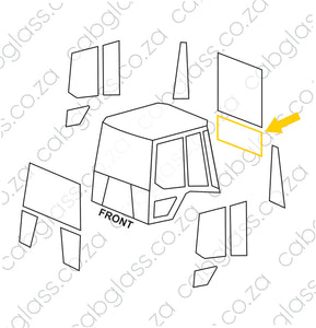 REAR CAB GLASS LOWER | CAT TLB D-SER BACKHOE