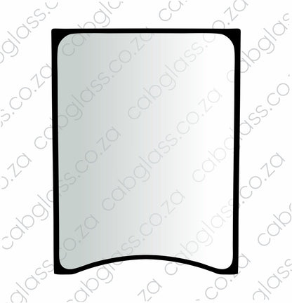 Windscreen upper glass with halfmoon cutout at the bottom