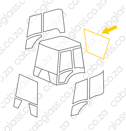 REAR CAB GLASS | CASE 595 SLE (00-)
