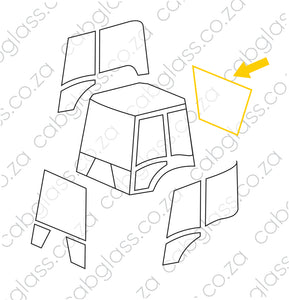 REAR CAB GLASS | CASE 595 SLE (00-)