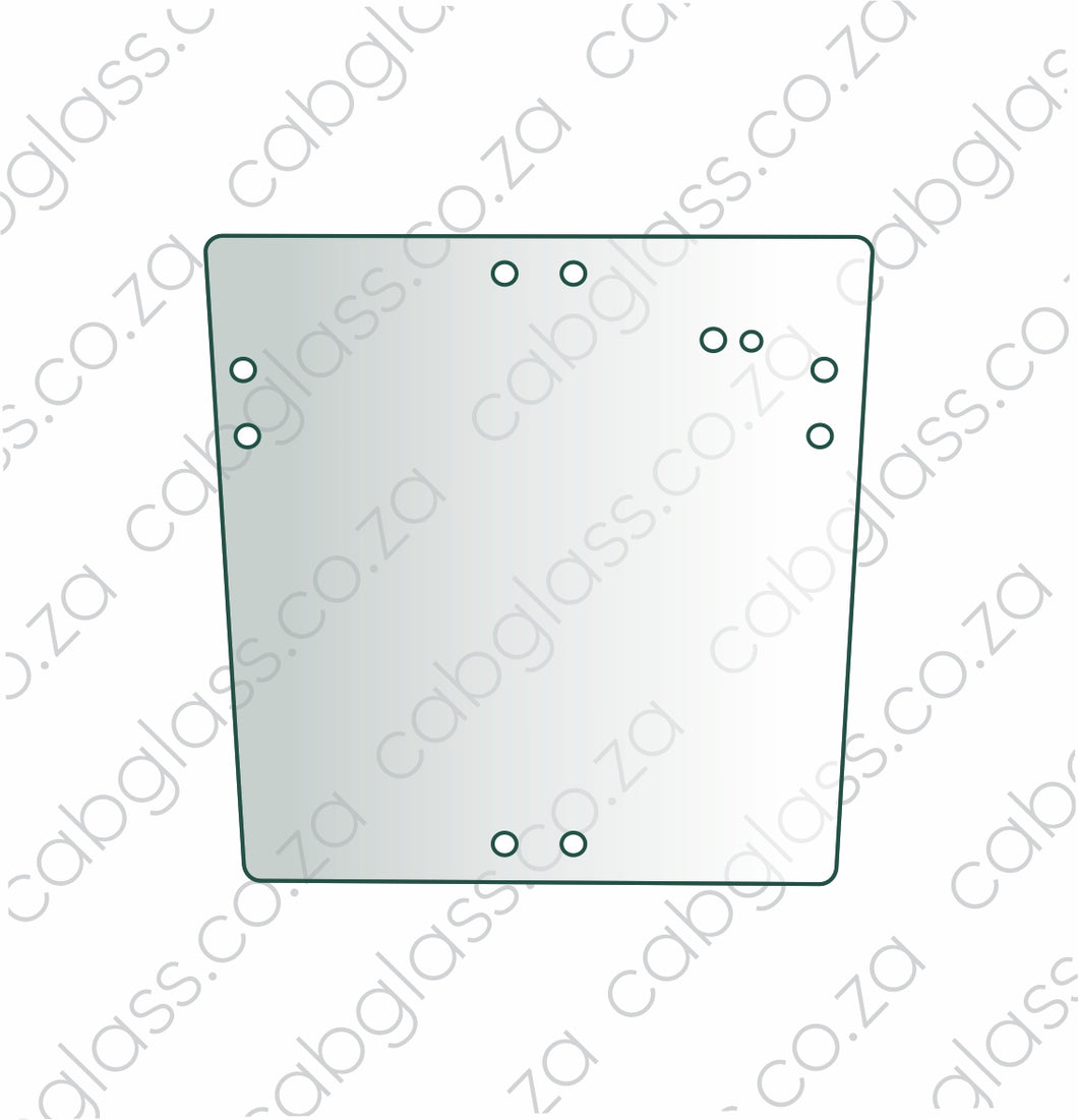 Rear cab glass for Case backhoe 595 SLE from 2000 onwards