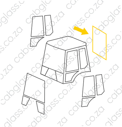 REAR CAB GLASS | CASE 580-675 SR/ST