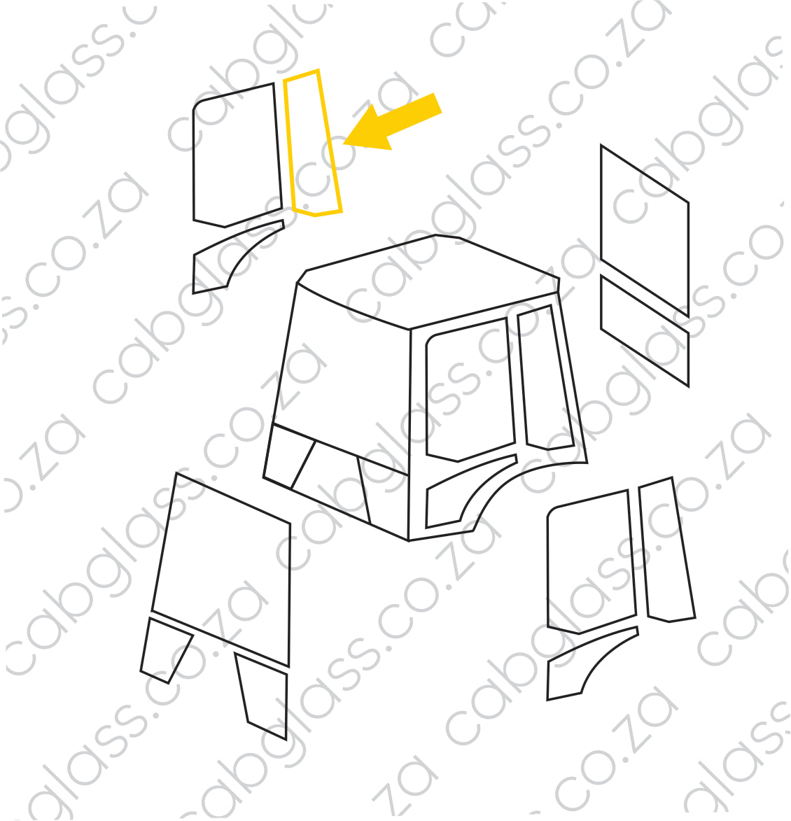 REAR OF DOOR RH | NEW HOLLAND TLB B80B