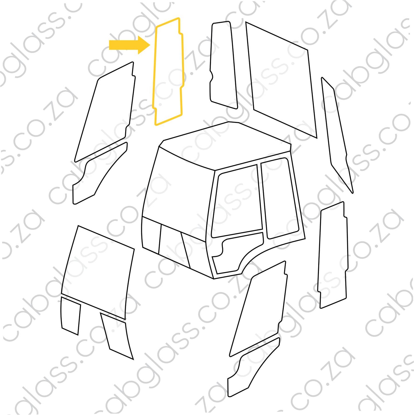 REAR OF DOOR RH | JCB TLB 3DX, 4DX