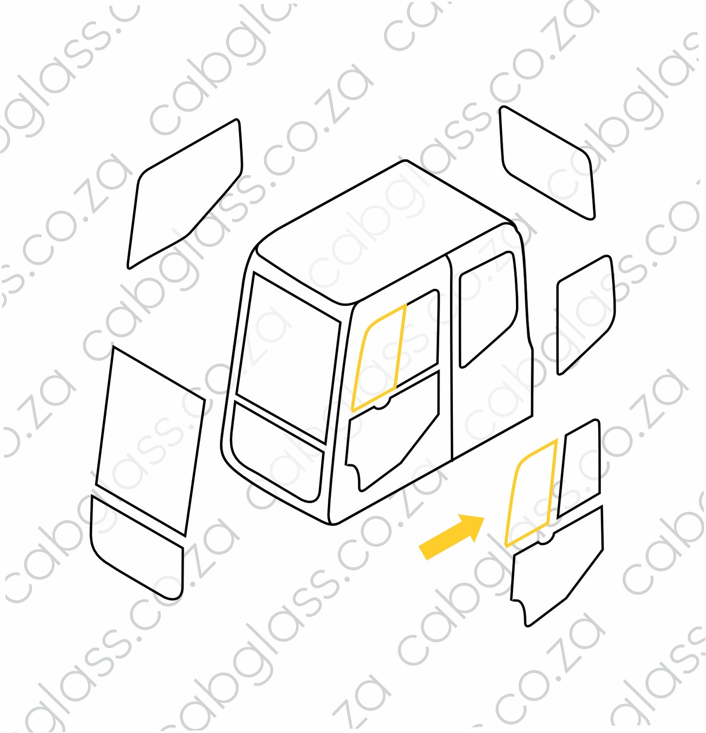 DOOR SLIDER FRONT | KOMATSU EXCAVATOR PC DASH 7