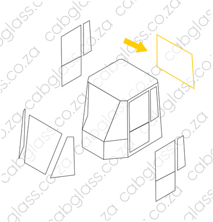 REAR CAB GLASS | KOMATSU WA 150 - 320 DASH 5