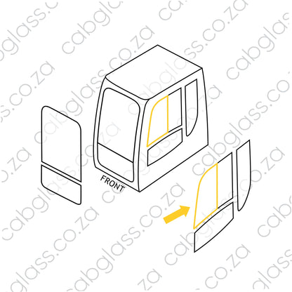 Cab sketch for Bell Excavator E-series, 112102, 7029423