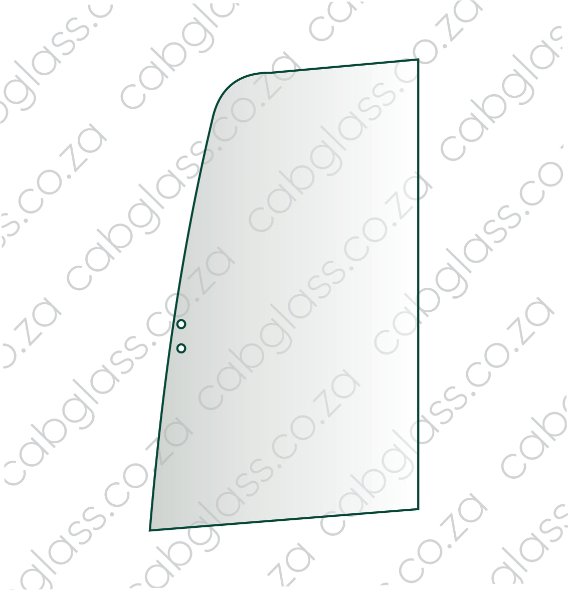 Door front slider bell excavator E-series glass, 112102, 7029423