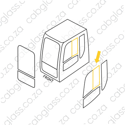 Cab sketch Bell Excavator E-series, Rear door, 7029424, 112110