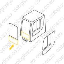 Load image into Gallery viewer, Cab sketch of glass for Bell Excavator E-series 7030040, 7030039, 10035529, 10035530
