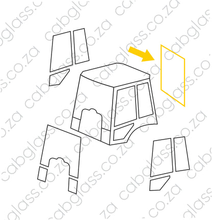 REAR CAB GLASS | VOLVO TLB BL61 - BL71 BACKHOE