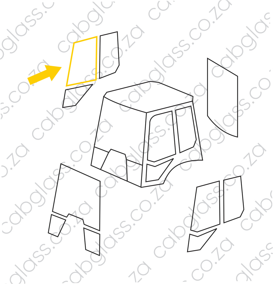 RF FIXTURE UPPER (NO DOOR) | VOLVO TLB BL61B - BL71B BACKHOE