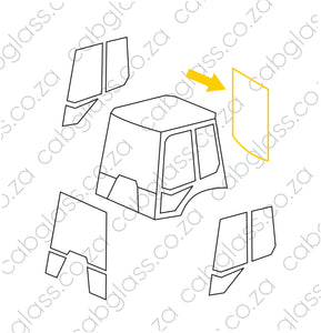 REAR CAB GLASS | VOLVO TLB BL61B - BL71B BACKHOE