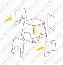 Load image into Gallery viewer, DOOR GLASS UPPER L=R | VOLVO TLB BL61 - BL71 BACKHOE
