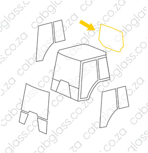 REAR CAB GLASS | CASE TRACTOR CX50 -CX100