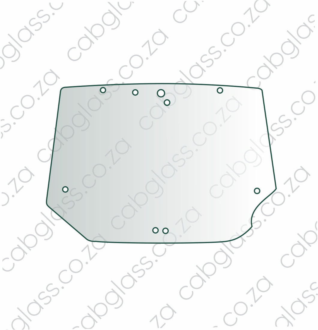 Rear cab glass for Case tractor MX100 to MX170