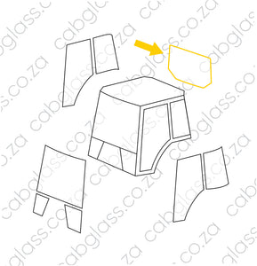 REAR CAB GLASS | NEW HOLLAND TRACTOR TD5.65 - TD5.115