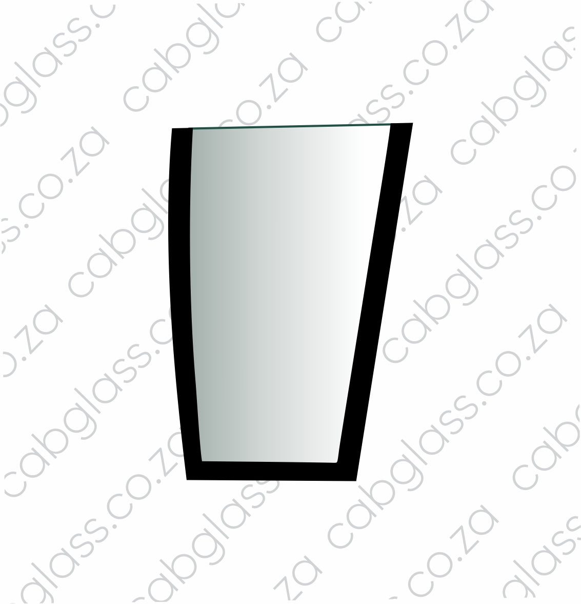Windscreen lower right-hand glass for Caterpillar backhoe E series
