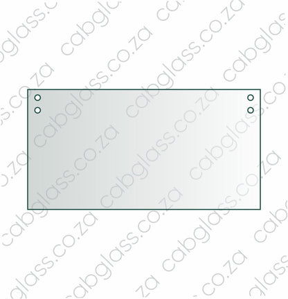 Rear cab glass lower 25% with 4 holes