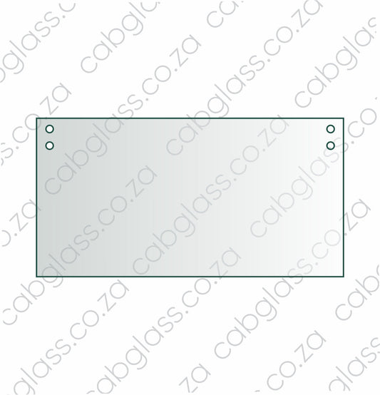 Rear cab glass lower 25% with 4 holes