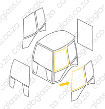 Load image into Gallery viewer, Cab sketch of Caterpillar backhoe E series glass
