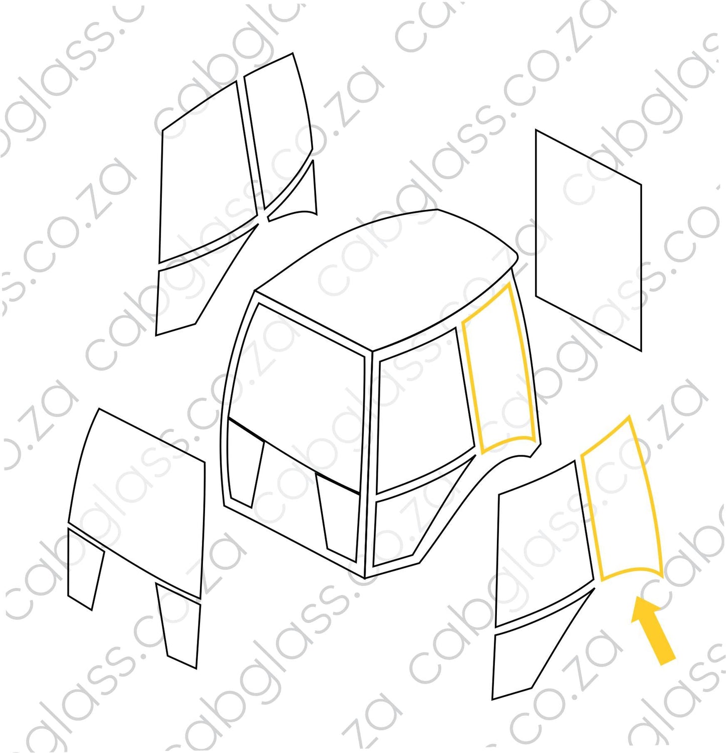 REAR OF DOOR LH (FULL) | CAT TLB F-SER (416F - 450F) BACKHOE