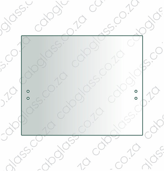 Rear cab glass lower half with 4 holes