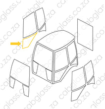 Load image into Gallery viewer, Cab sketch for Caterpillar backhoe E-series glass
