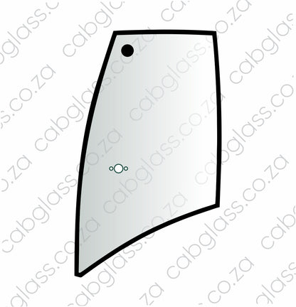 Rear of door right-hand full glass with 3 holes