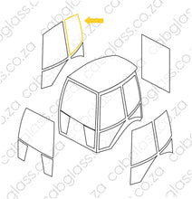 Load image into Gallery viewer, Cab sketch of Caterpillar backhoe E-series glass
