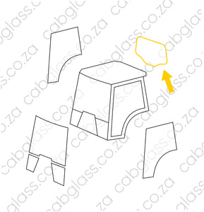 REAR CAB GLASS | CASE TRACTOR MAXXUM 100-140