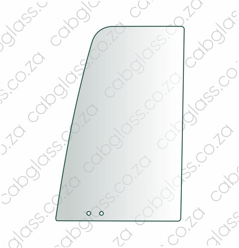 Door front slider glass with holes at bottom for CAT excavator