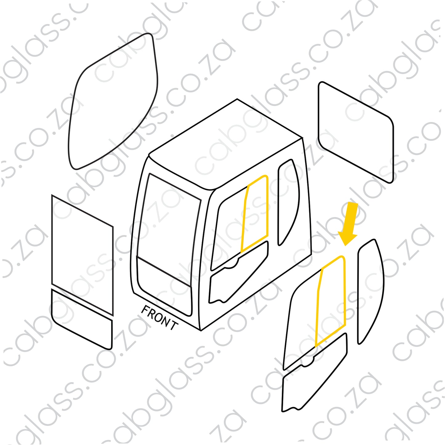 DOOR REAR SL | DOOSAN EX DX140 -DX520 SER 1 -2010