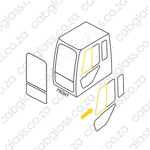 Cab Sketch Bell Excavator HD Series door front slider highlighted