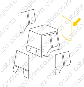 REAR CAB GLASS | KOMATSU BH WB R DASH 5 DASH 8