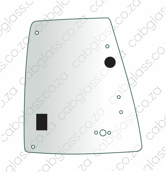 Rear of door upper left-hand with holes 393mm and 225mm from bottom